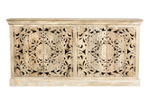 Handmade Indian Furniture Solid Hard Jali Carvings Sideboard